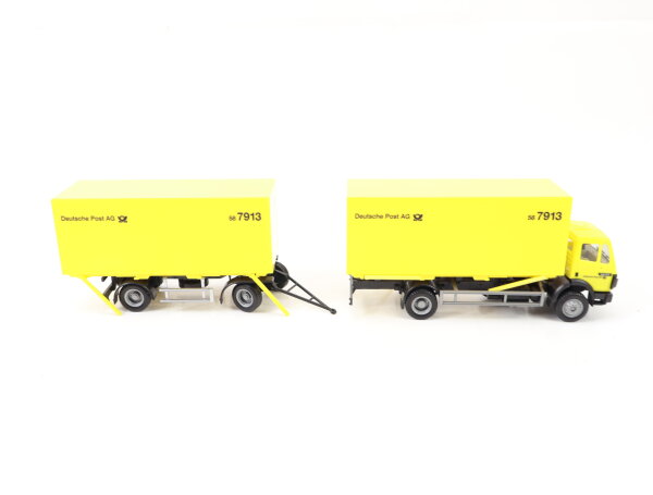 Herpa H0 143202 Modellauto LKW Wechselkoffer-Hängerzug MB SK "Deutsche Post"