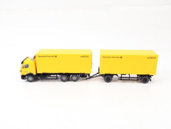 Wiking H0 LKW Wechselkoffer-Hängerzug MB 2544 SoMo "Deutsche Post 9550" 1:87