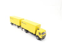 AMW H0 Modellauto LKW MB 1853 Koffer-Lastzug "Deutsche Post" 1:87
