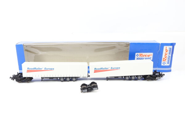 Roco H0 1916 1918 Güterwagenset + Zusatzwagen Auto+Waggon "RoadRailer" DB / ÖBB