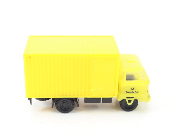 s.e.s H0 Modellauto LKW IFA W 50 Koffer "Deutsche Post" gelb 1:87