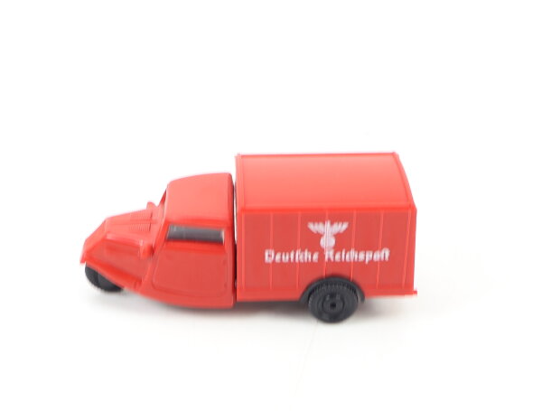 Praline H0 PKW Tempo Dreirad Hanseat "Deutsche Reichspost" rot 1:87