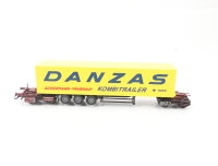 Roco H0 1914 Güterwagen Road Rail Planenauflieger "Danzas"" DB / ÖBB / OVP