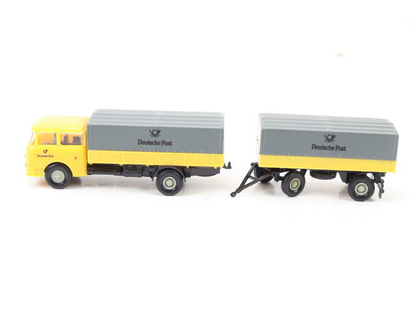 Permot H0 00105 Modellauto LKW Skoda S 706 RT Pritschen-Lastzug " Deutsche Post"