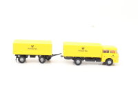 Permot H0 Modellauto LKW Skoda S 706 RT Pritschen-Lastzug " Deutsche Post" 1:87