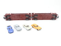 Märklin H0 4712 Güterwagen-Set Doppel-Autotransporter mit 4 PKWs / NEM OVP
