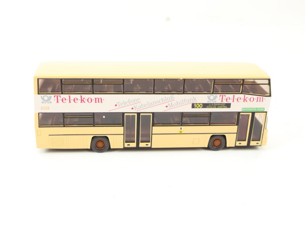 Wiking H0 731 Modellauto Berliner Doppeldecker Bus MAN D89 "Telekom" 1:87