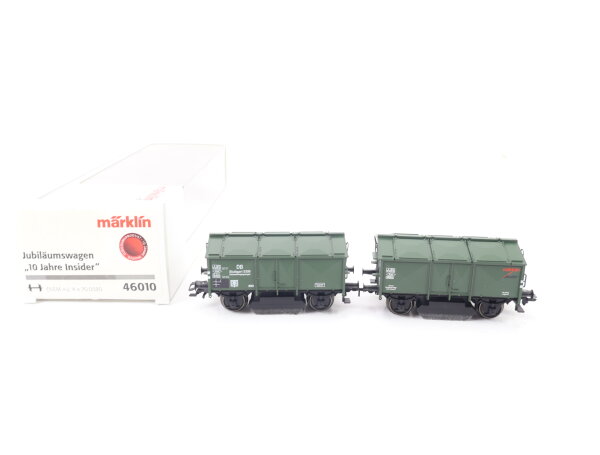 Märklin H0 46010 Güterwagenset 2-tlg. Jubiläumswagen "10 Jahre Insider" DB / NEM
