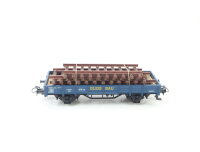 Märklin H0 aus Set 44243 Güterwagen Niederbordwagen blau "Gleisbau" mit Ladung