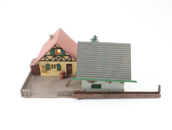 Spur H0 Gebäude Fachwerkhaus Bauernhaus mit Scheune