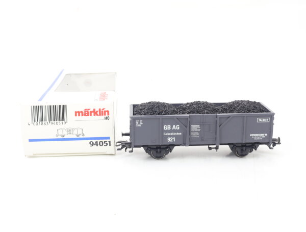 Märklin H0 94051 offener Güterwagen Hochbordwagen m. Kohleladung "GB AG" / NEM