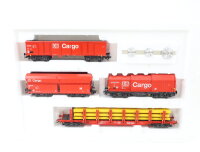 Märklin H0 46220 Güterwagen-Set 4-tlg. u.a. Rungenwagen "DB Cargo" / NEM MHI OVP