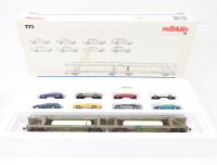 Märklin H0 47121 Doppel-Autotransportwagen mit 8 PKW...