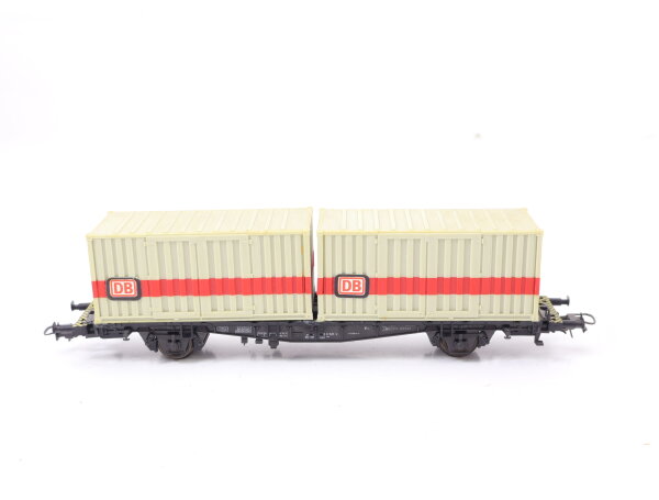 Roco H0 4318 Güterwagen Containertragwagen mit 2 Containern 0 521-5 DB / NEM AC