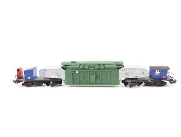 Spur H0 Güterwagen Schwerlasttransport eines Trafos (Trafo Union) / Selbstbau AC