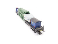 Spur H0 Güterwagen Schwerlasttransport eines Trafos (Trafo Union) / Selbstbau AC