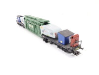 Spur H0 Güterwagen Schwerlasttransport eines Trafos (Trafo Union) / Selbstbau AC