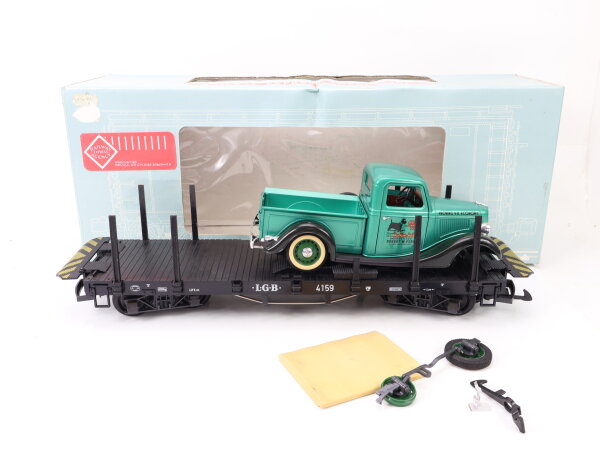 LGB Spur G Güterwagen Autotransportwagen 4159 beladen mit Oldtimer