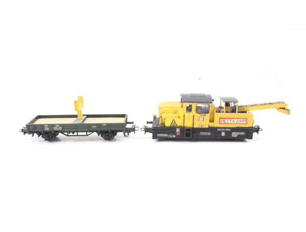 Märklin H0 2x Güterwagen Kranschutzwagen 6709 DB und Gleisbauwagen (Selbstbau)