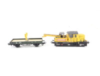 Märklin H0 2x Güterwagen Kranschutzwagen 6709 DB und Gleisbauwagen (Selbstbau)