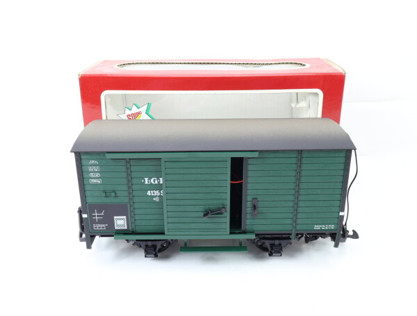 LGB Spur G 4135 gedeckter Güterwagen 4135S grün / Sound OVP