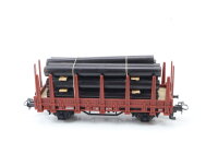 Märklin H0 44591 offener Güterwagen Rungenwagen mit Röhrenladung 1 199-2 DB