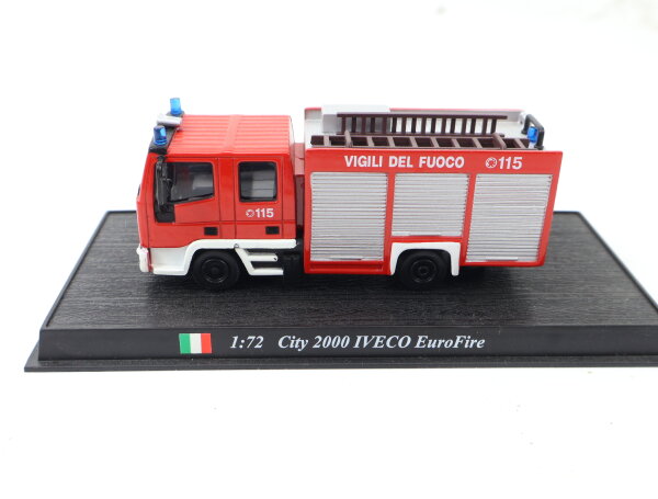 Del Prado Modellauto Feuerwehr City 2000 IVECO Euro Fire Italien 1:72
