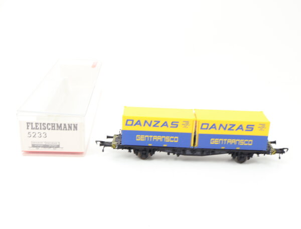 Fleischmann H0 5233 Güterwagen Containertragwagen "Danzas" 411 7 882-1 DB / OVP