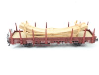 Märklin H0 4694 offener Güterwagen Rungenwagen mit Holzladung 3335018-1 DB / NEM