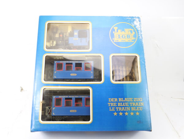 LGB Spur G Personenzugset 3-tlg. "Der blaue Zug" mit Dampflok No. 2 / OVP