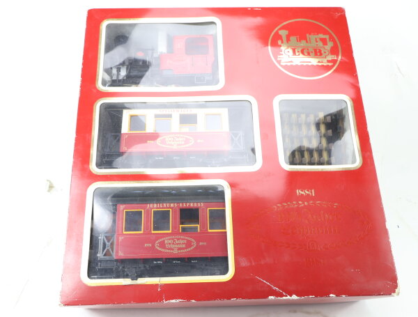 LGB Spur G Startset 16-tlg. Personenzug mit Dampflok "100 Jahre Lehmann" / OVP