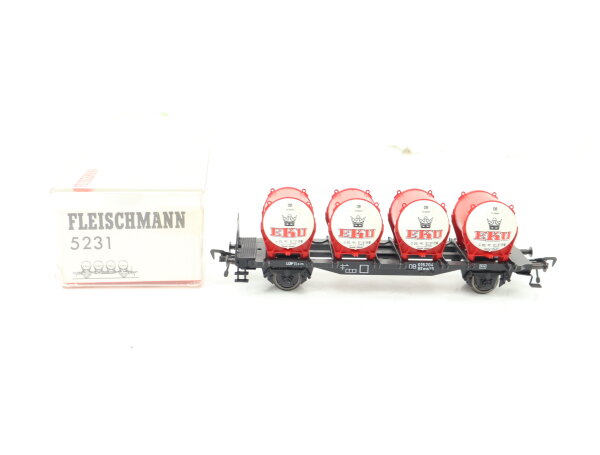 Fleischmann H0 5231 Güterwagen Behältertragwagen "EKU" BTms55 015 204 DB
