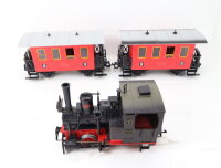 LGB Spur G 2010 3000 5003 Dampflok Stainz + 2x Personenwagen 3. Kl. + Trafo etc.