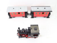 LGB Spur G 2010 3000 5003 Dampflok Stainz + 2x Personenwagen 3. Kl. + Trafo etc.