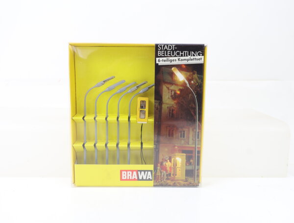 Brawa H0 5904 Beleuchtung Stadt-Beleuchtung mit Telefonzelle 6-tlg. 1:87 OVP