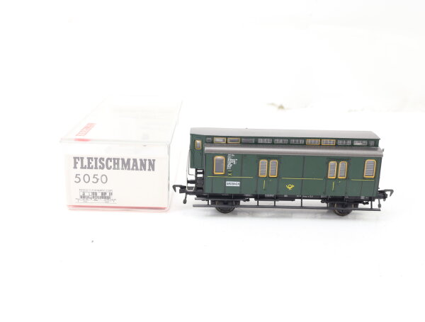 Fleischmann H0 5050 Personenwagen Postwagen Ansbach 1117 Nür grün Post