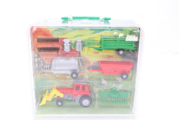 Dickie Play Box Modellfahrzeuge Tracktor mit landwirtschaftlichem Gerät in Box