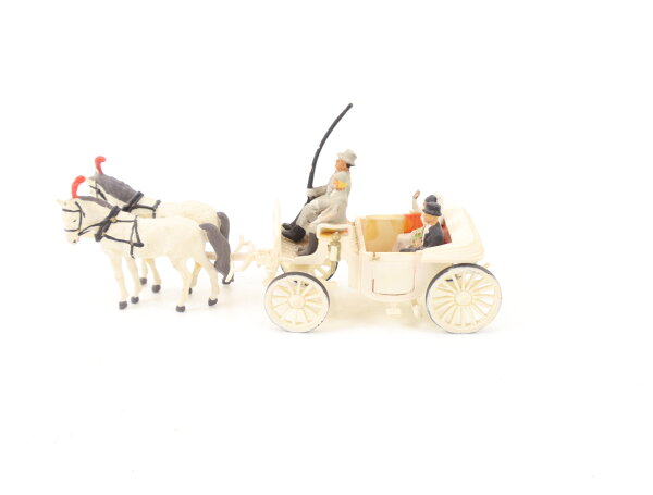 Preiser H0 30451 Figur Hochzeitskutsche offen mit 4 Figuren 1:87