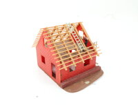 Spur H0 Gebäude Wohnhaus Rohbau Haus im Bau mit Handwerker 1:87