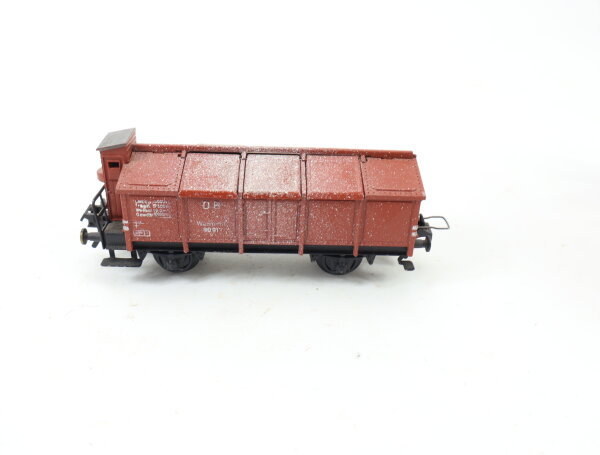 Trix Express H0 3424 Güterwagen Klappdeckelwagen mit Bremserhaus 80913 DB / Guss