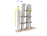 Vollmer H0 V 522/ V 503 Gebäude Industrieanlage Hydrierturm 3 Kessel / gebaut
