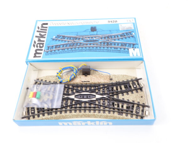 Märklin H0 5128 M-Gleis elektrische Doppelkreuzungsweiche DKW / OVP