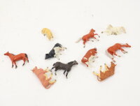 Spur H0 Figuren 10-tlg. Tiere 5x Pferde 5x Rinder...