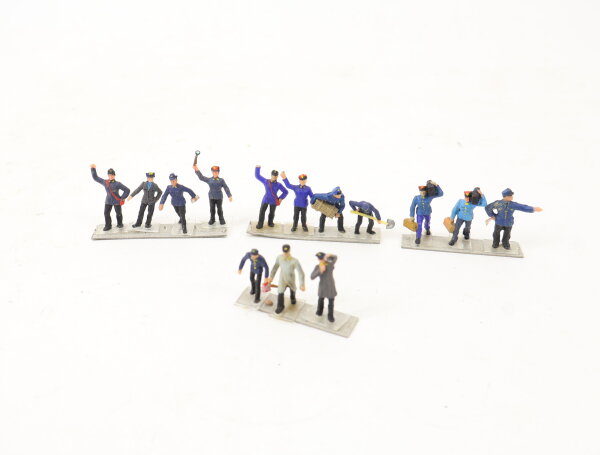 Spur H0 Figuren-Set Bahnpersonal Kofferträger Schaffner Heizer 14-tlg. in  Box