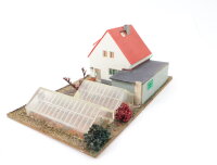Auhagen H0/TT 12235 Gebäude Diorama kleine Gärtnerei mit Anbau + Gewächshäusern