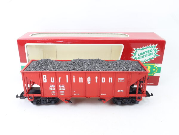LGB Spur G 4076-M 01 US Güterwagen Limited Edition "Burlington" mit Ladung / OVP