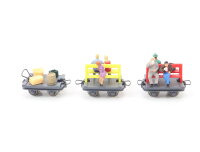 Roco N 34512 Güterwagen-Set 3.tlg. Feldbahnloren "Betriebsausflug" OVP