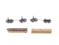 Roco N 34511 Güterwagen-Set 2 tlg. Feldbahnloren Drehschemel mit Holzstämmen OVP