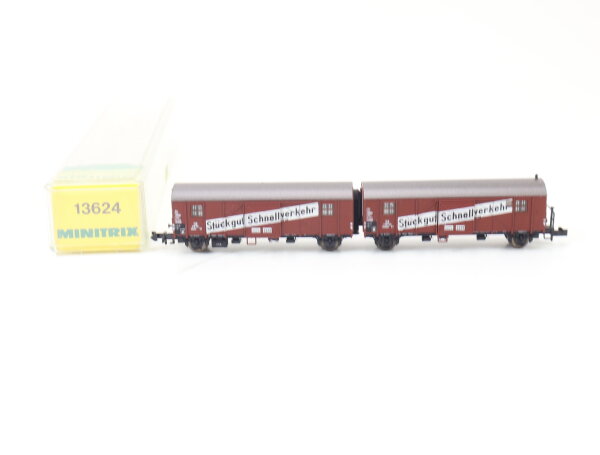 Minitrix N 13624 Güterwagen Leig-Einheit Stückgut Schnellverkehr 218 041 DB /OVP
