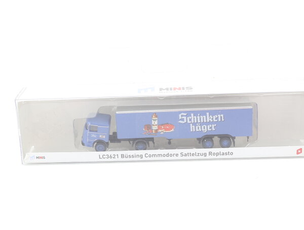 Lemke Minis N LC3621 Modellauto LKW Sattelzug Büssing Commodore "Schinkenhäger"